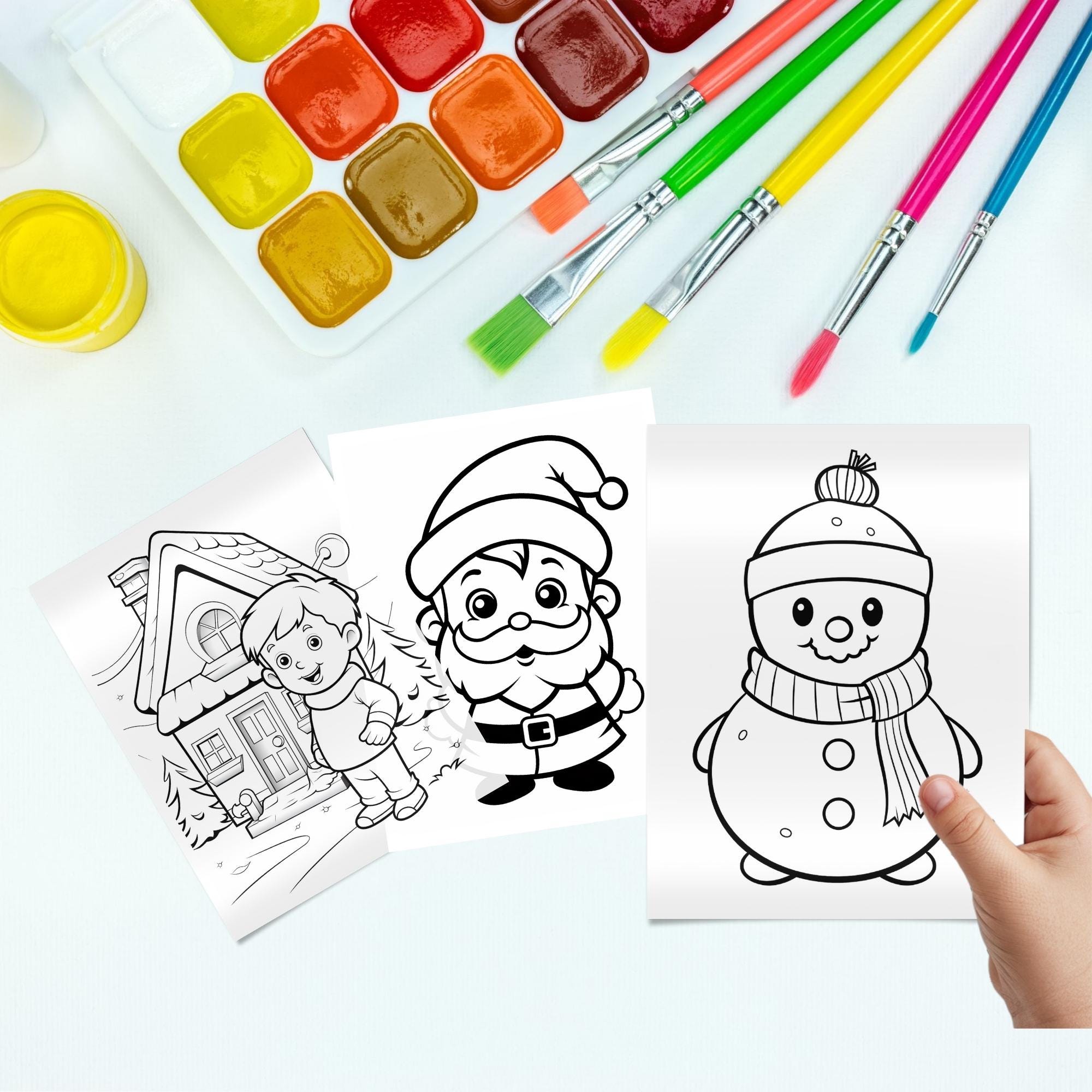 Printable Christmas Coloring Book: Holiday Activity Pages for Kids, 50 ...