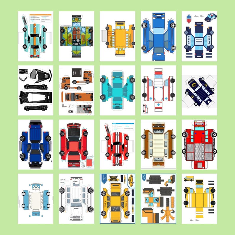 3D Paper Car Craft | Cut, Fold & Glue Activity (PDF) - Etsy Australia