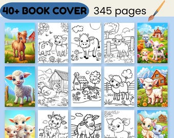 Farm Animals Coloring Book for Kids: 345 Pages, 40 Covers (Printable PDF)