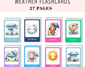 Weather Flashcards for Kids | Printable Learning Cards | Educational Weather Activities
