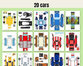 3D Foldable Paper Car Craft- Printable Download - Color, Cut, Fold ...