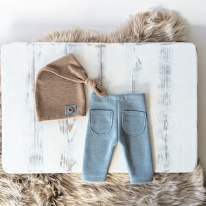 Newborn boy set, boy pants hat set, newborn photography prop, newborn photo prop outfit, newborn pants, newborn boy