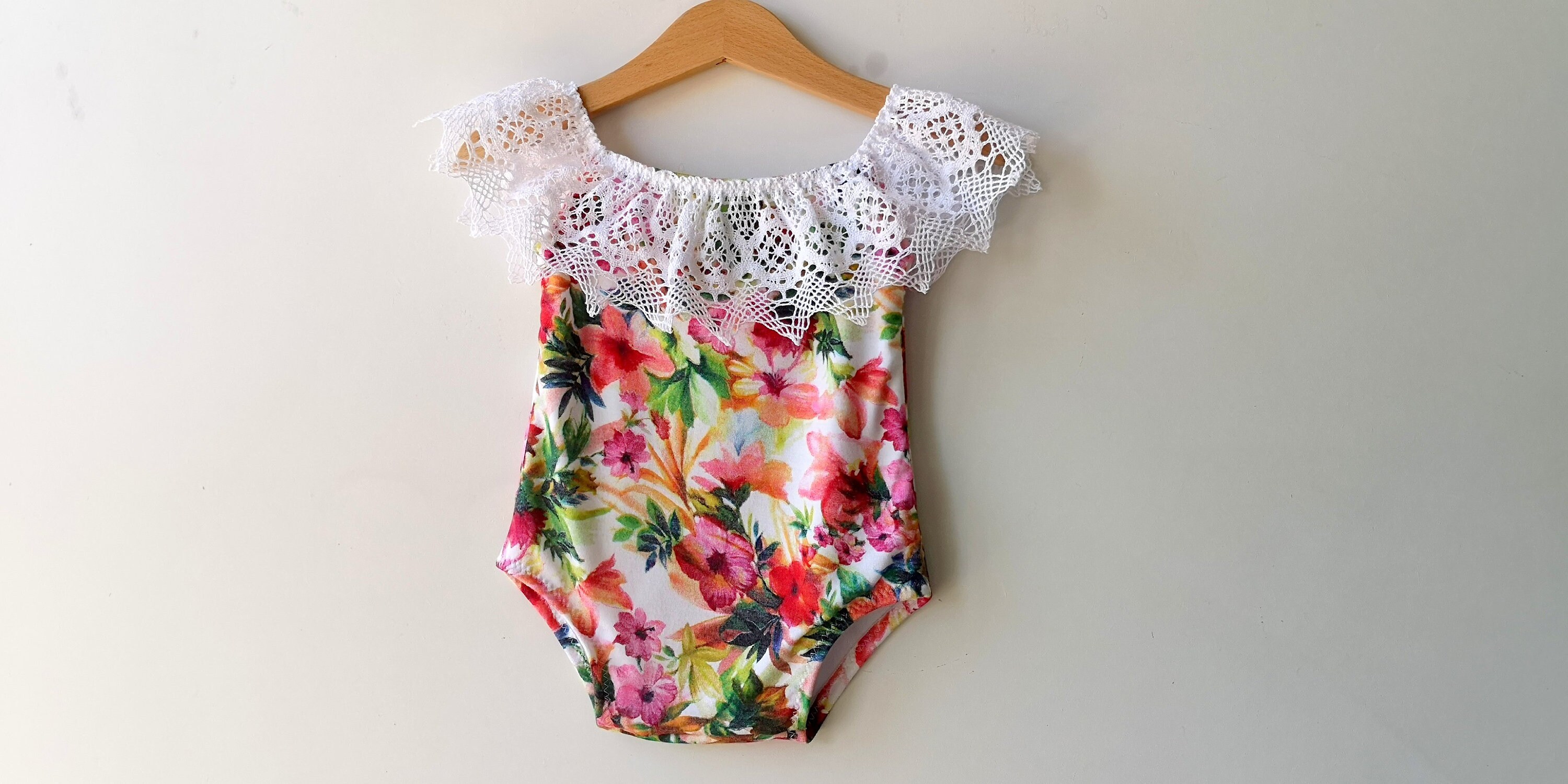 6-9 Months Flowery Off Shoulders Romper Girl Props Photo | Etsy