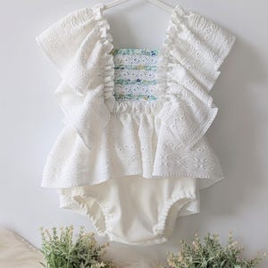 Sitter photo prop outfit, baby girl romper, sitter photo prop, photography prop outfit, sitter photo prop, girl photo props, white dress