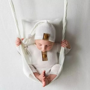 Newborn photo prop set, boy photo prop outfit, newborn photo prop, boy romper, newborn boy set, boy photo props, white romper set