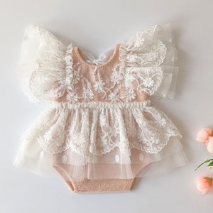 Newborn lace romper, newborn girl photoshoot outfit, newborn photography outfit, newborn photography props, newborn girl coming home outfit