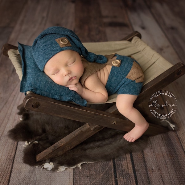 Newborn Blue Boy Photo Set, Newborn Photography Props, Newborn Boy Pants, Baby Boy Photography Props, Baby Props, Newborn Props