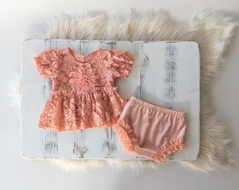 3 months lace dress and panties, girl photo outfit, newborn photography, newborn photo prop, baby girl photo outfit, girl baby props