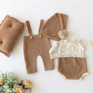 Newborn twin set, 4 pieces set, twin outfits, newborn photo props, newborn twin props, newborn photography props, twin photo props