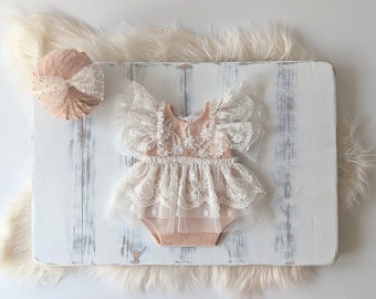 3 and 6 months lace romper, girl outfit, girl romper, newborn photography, girl photo prop, newborn girl photography prop, baby photo props