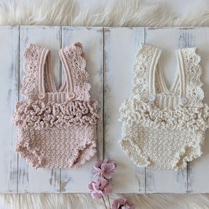 Newborn Knit Romper: Hand-Knitted Baby Photo Prop