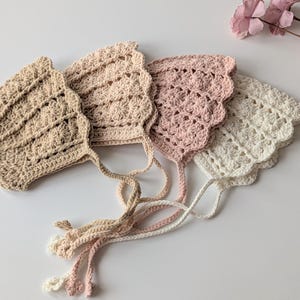 Newborn crochet bonnet, newborn knit photo prop, hand knitted baby props, newborn photo prop bonnet, newborn photo hat, coming home hat