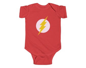 Flash Baby Bodysuit: Superhero Lightning Bolt Infant Onesie
