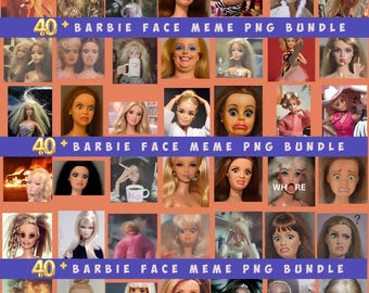 Funny Doll Face Meme PNG Bundle, Sarcastic Reaction Graphics (Digital Download
