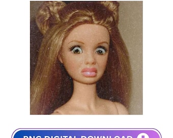 Disgusting Doll Face PNG, Kawaii Cat Ramen Design (Digital Download)