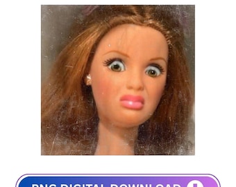 Funny Disgusting Doll Face Meme PNG (Digital Download)