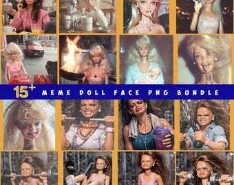 Unhinged Doll Meme PNG Bundle, Funny Gym Graphic, Cursed Sublimation (Digital Download)
