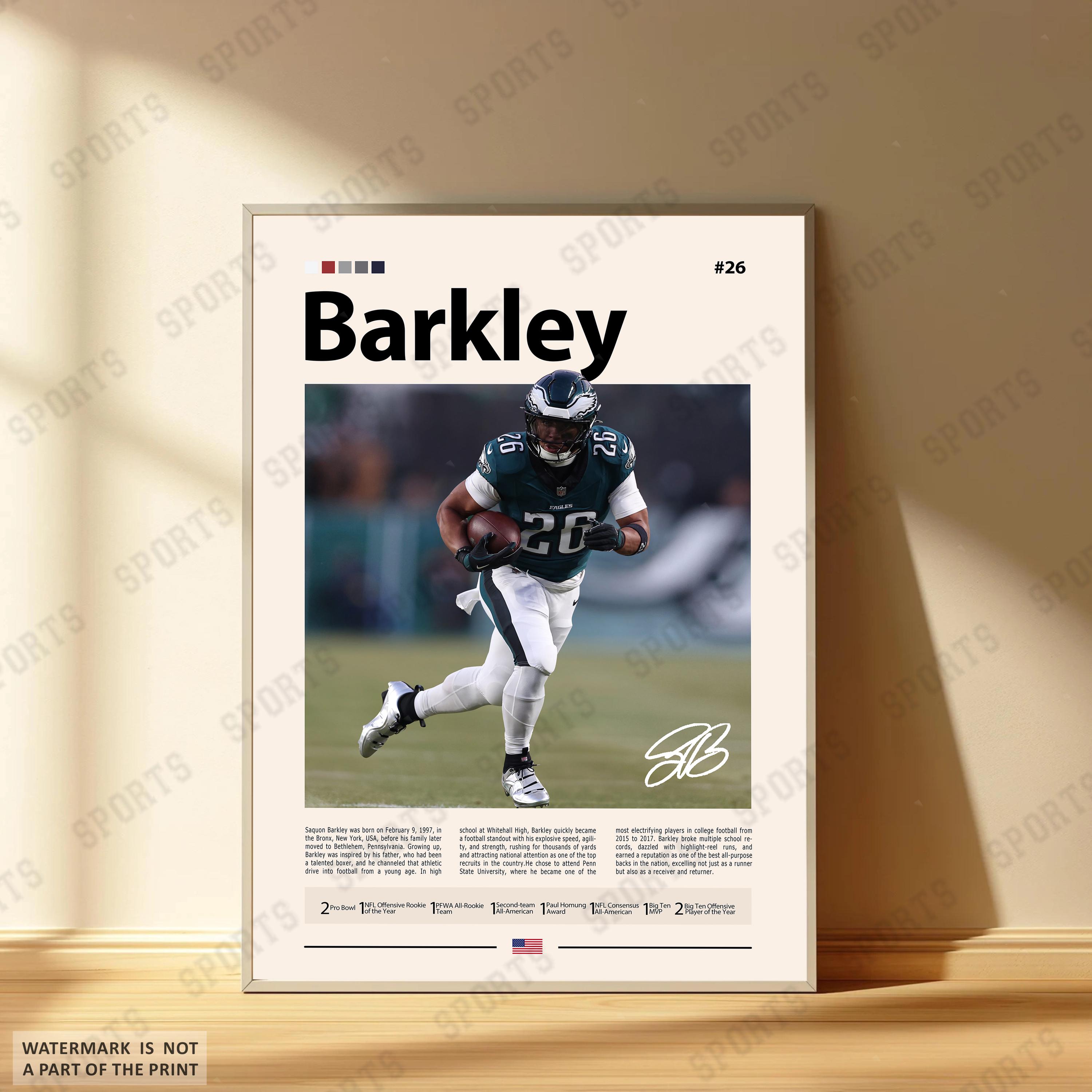 Discover Saquon Barkley Poster, Philadelphia Eagles Football Poster, Sports Bedroom Posters