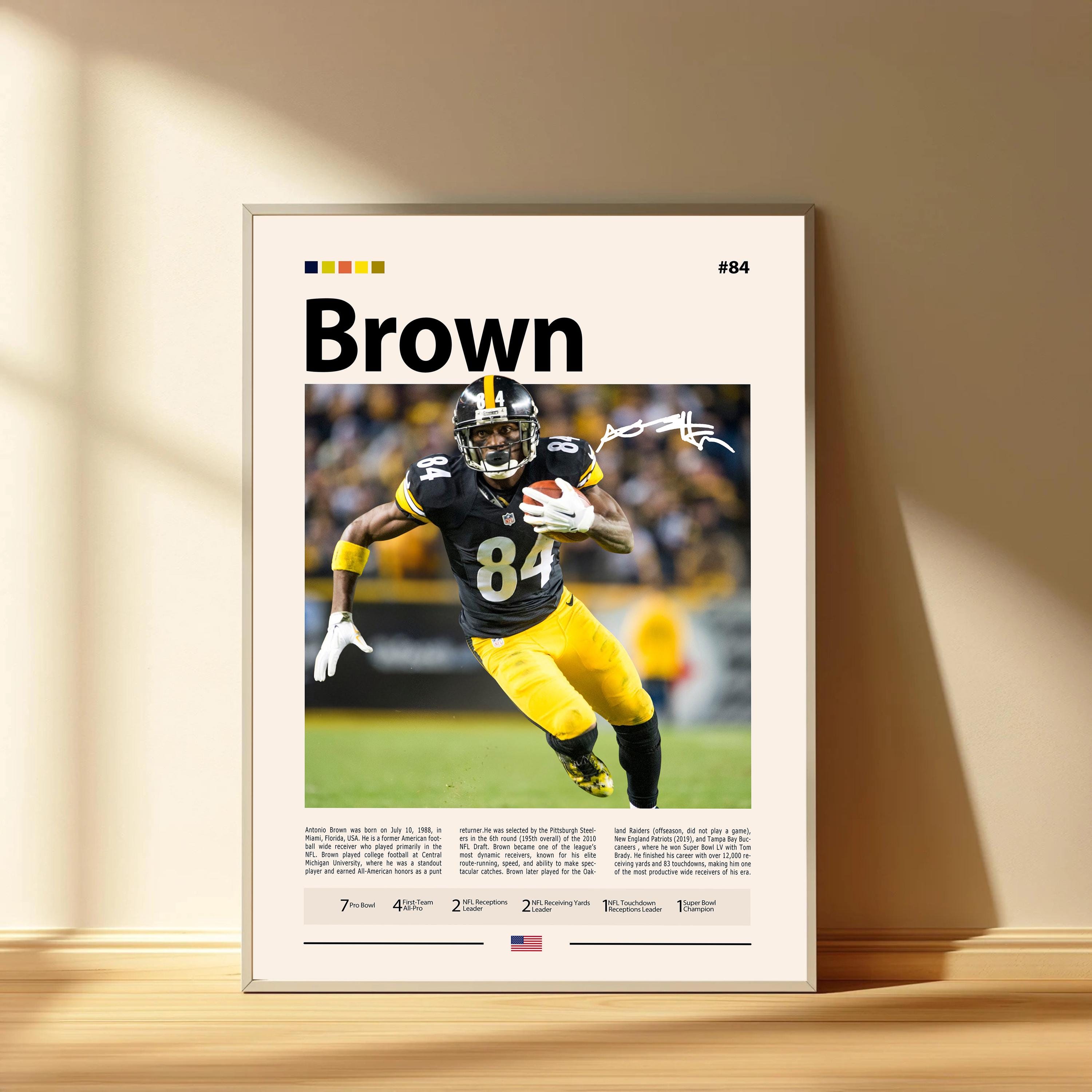 Discover Antonio brown poster, Pittsburgh Steeler Football Poster, Sports Bedroom Posters