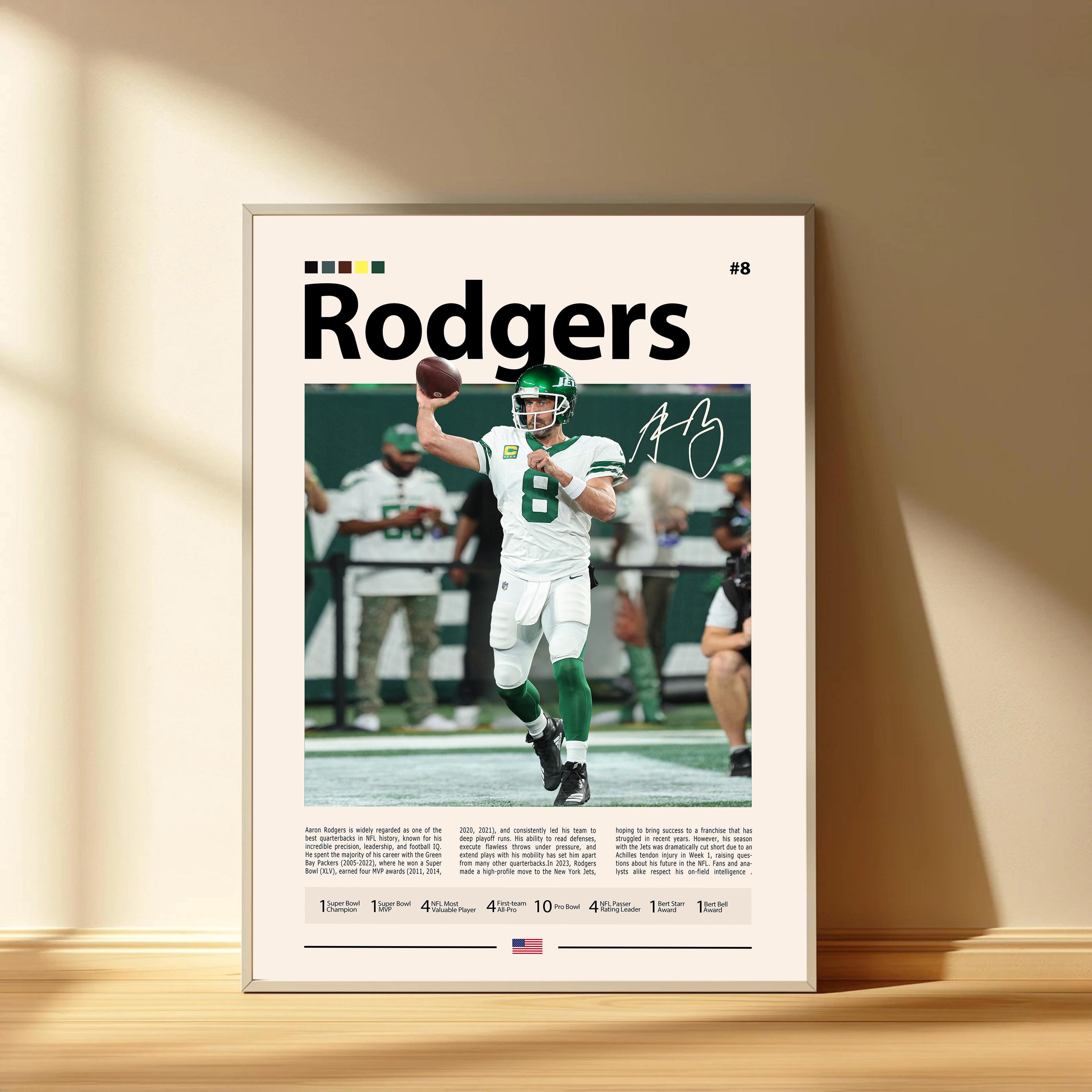 Discover Aaron Rodgers Poster, Green Bay Packers Football Poster, Sports Bedroom Posters
