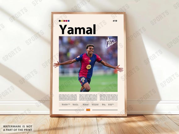 Lamine Yamal Poster, Spanish Footballer, Soccer Gifts, Sports Poster, Football Player Poster, Soccer Wall Art, Sports Bedroom Posters