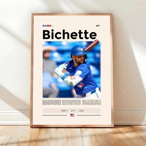 ボー・ビシェットのポスター、トロント・ブルージェイズのプリント、MLBのウォールアート、野球選手のデコレーション、ブルージェイズのファンへのギフト、スポーツ用寝室、男の隠れ家プリント