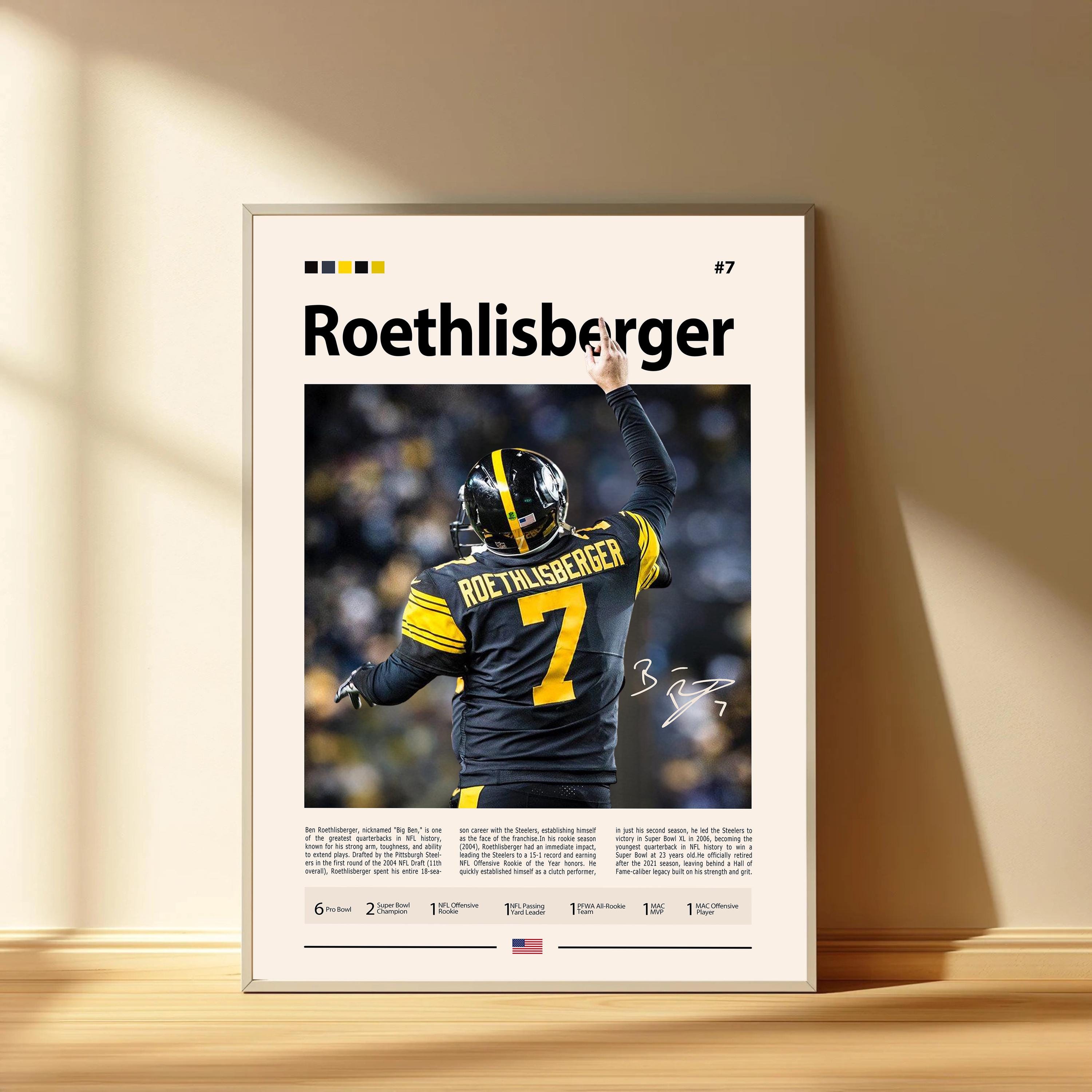 Discover Ben Roethlisberger Poster, Pittsburgh Steeler Football Poster, Sports Bedroom Posters