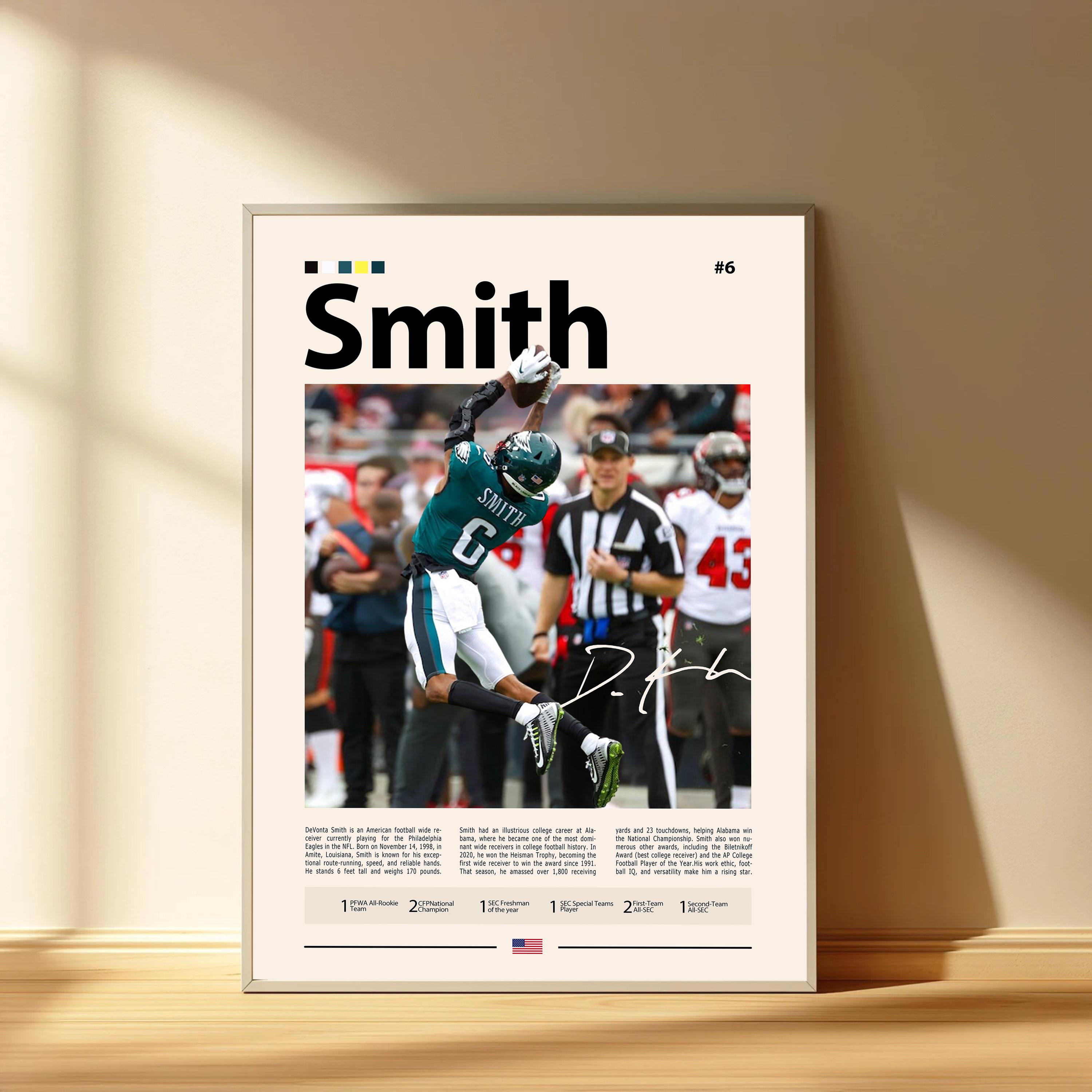 Discover DeVonta Smith Poster, Philadelphia Eagles Football Poster, Sports Bedroom Posters