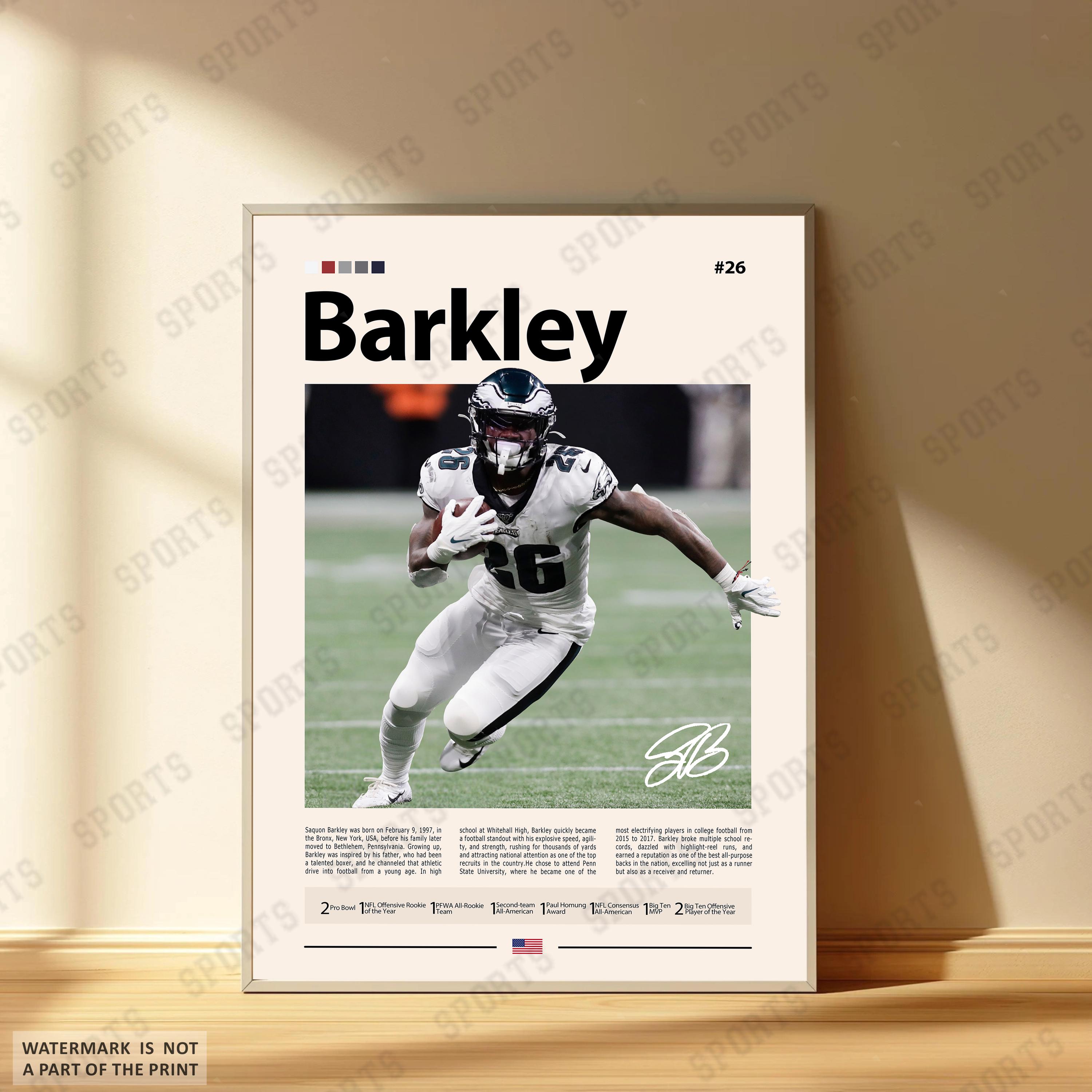 Discover Saquon Barkley Poster, Philadelphia Eagles Football Poster, Sports Bedroom Posters