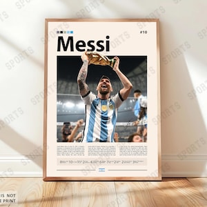Lionel Messi poster, Argentinië voetbal print, voetbal cadeaus, sport poster, poster voetballer, voetbal kunst aan de muur, sport slaapkamer posters