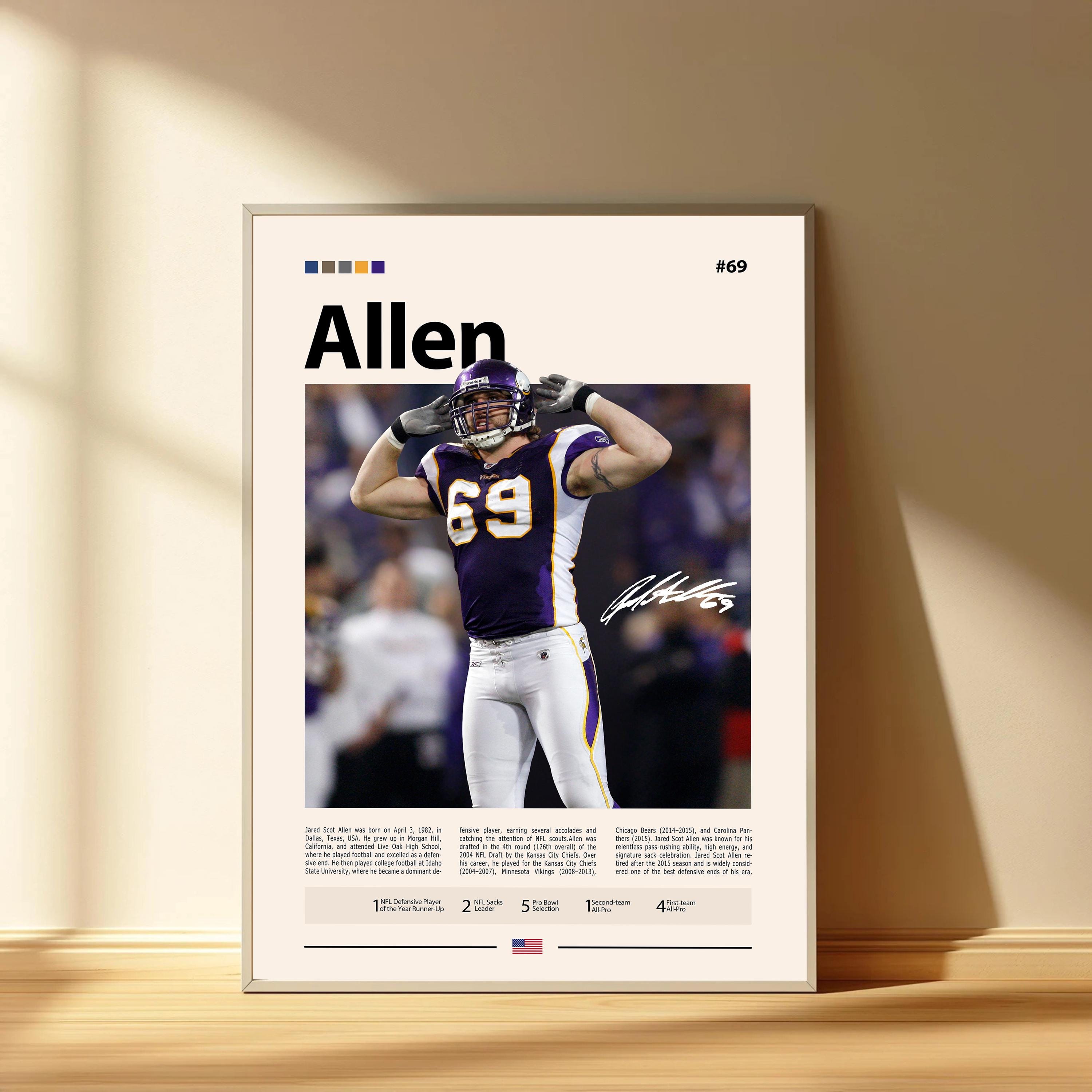 Discover Jared Allen Poster, Minnesota Vikings Football Poster, Sports Bedroom Posters