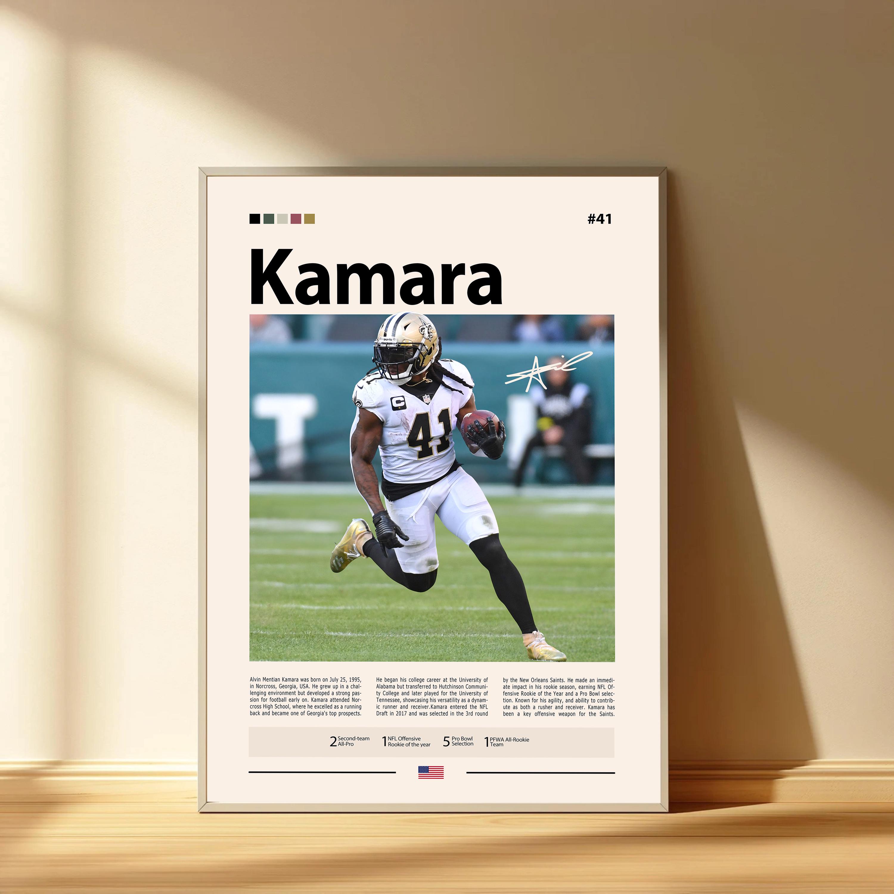 Discover Alvin Kamara Poster, New Orleans Saints Football Poster, Sports Bedroom Posters