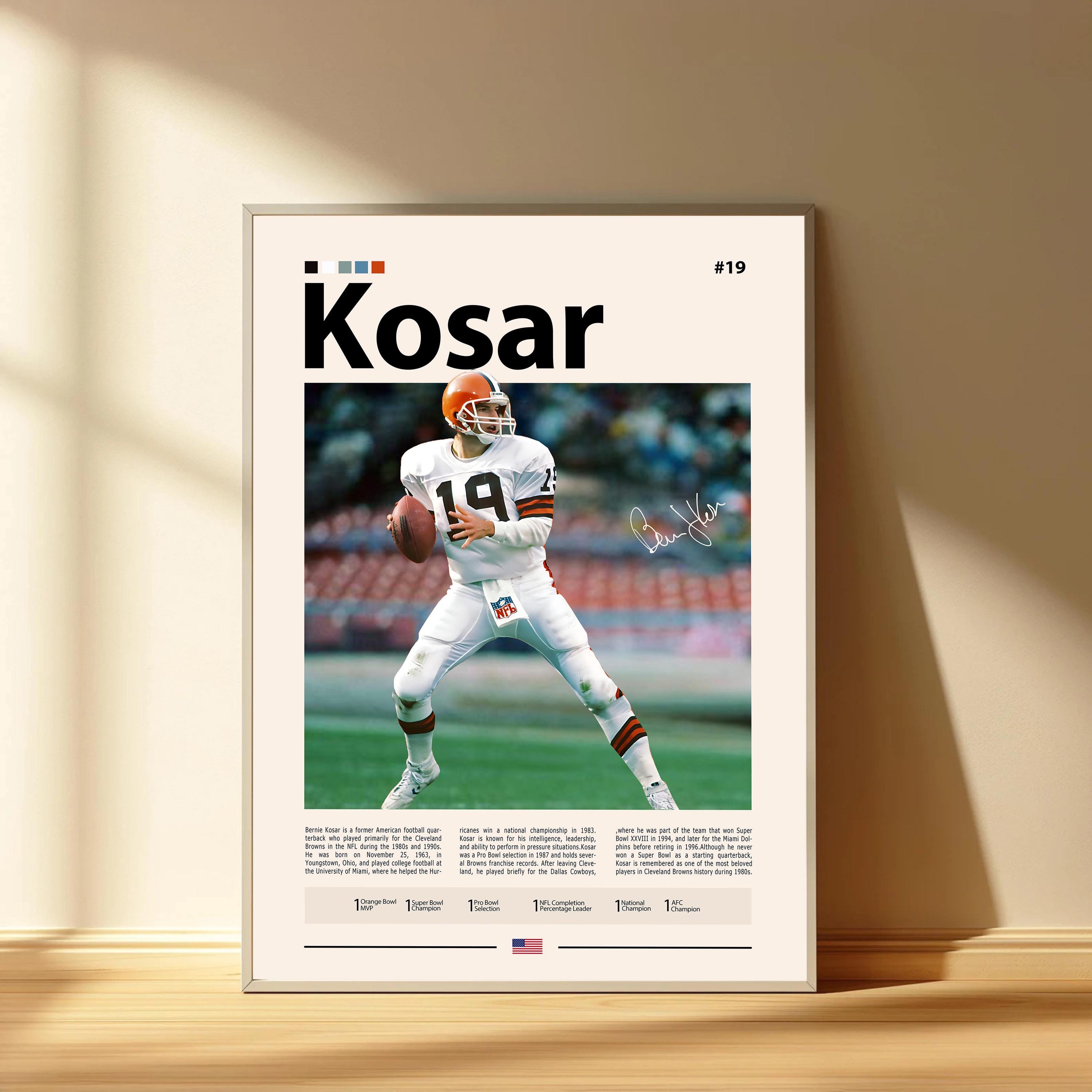 Discover Bernie Kosar Poster, Cleveland Browns Football Poster, Sports Bedroom Posters