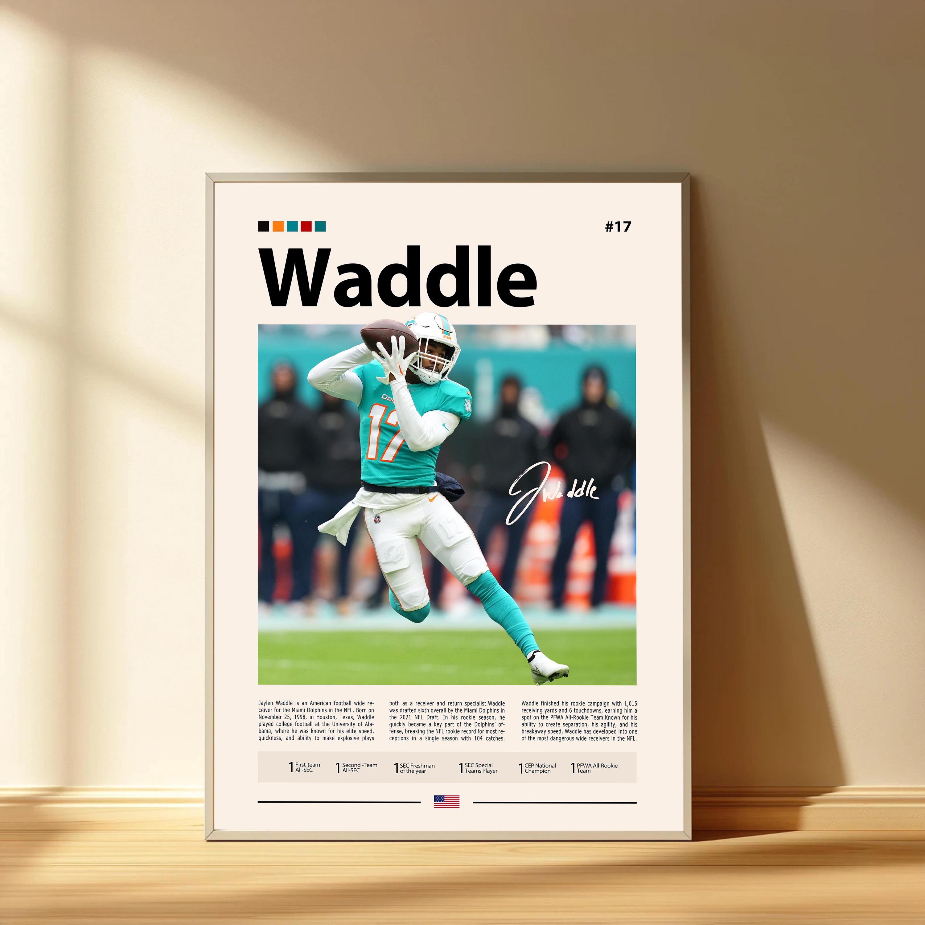 Discover Jaylen Waddle Poster, Miami Dolphins Football Poster, Sports Bedroom Posters