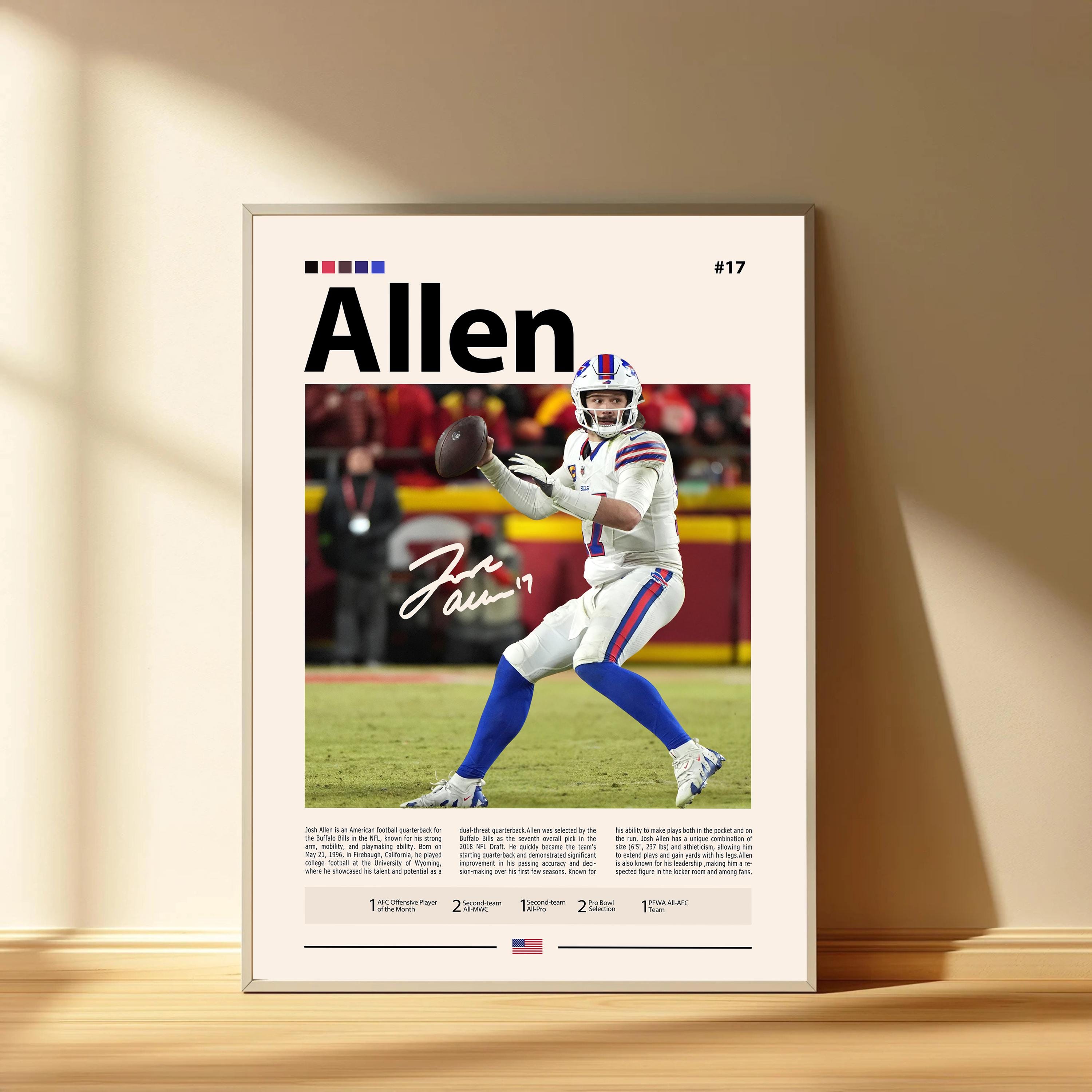 Discover Josh Allen Poster, Buffalo Bills Football Poster, Sports Bedroom Posters