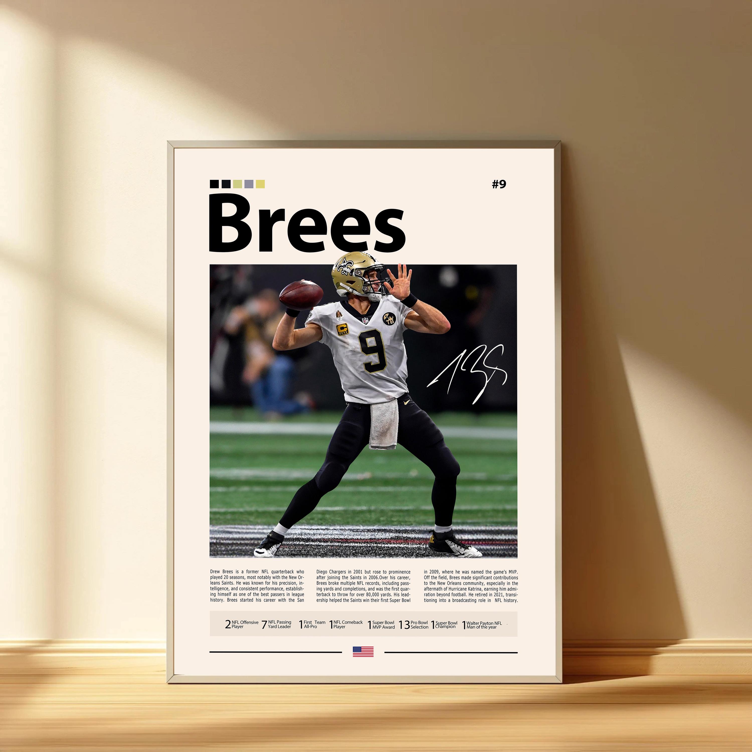 Discover Drew Brees Poster, New Orleans Saints Football Poster, Sports Bedroom Posters