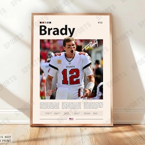 Tom Brady Poster, Tampa Bay Buccaneers Poster, NFL Poster, Sports Poster, Football Poster, NFL Wall Art, Sports Bedroom Posters