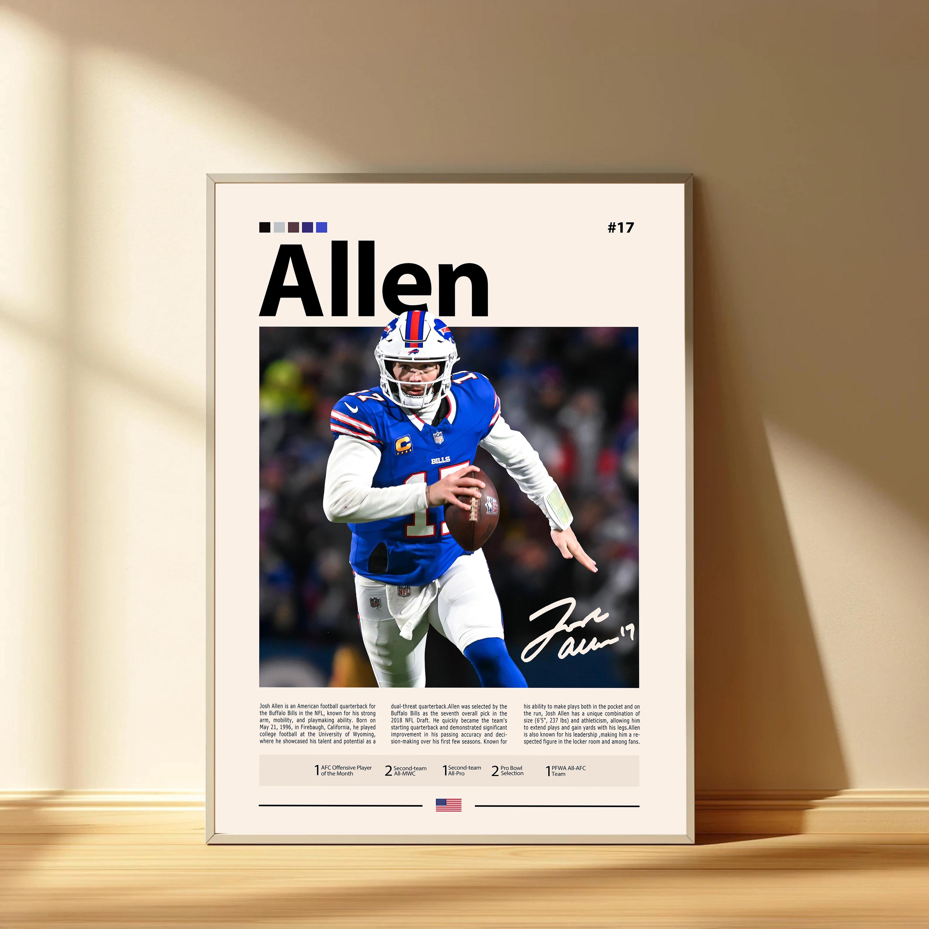 Discover Josh Allen Poster, Buffalo Bills Football Poster, Sports Bedroom Posters