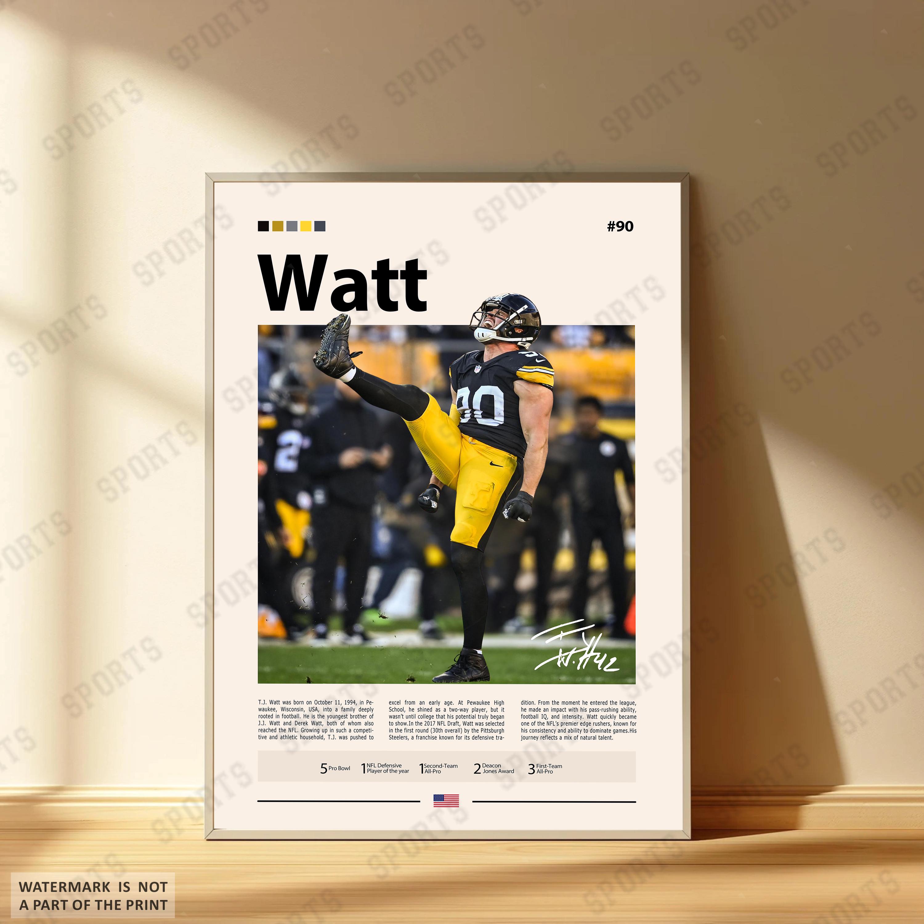 Discover TJ Watt Poster, Pittsburgh Stealers Football Poster, Sports Bedroom Posters