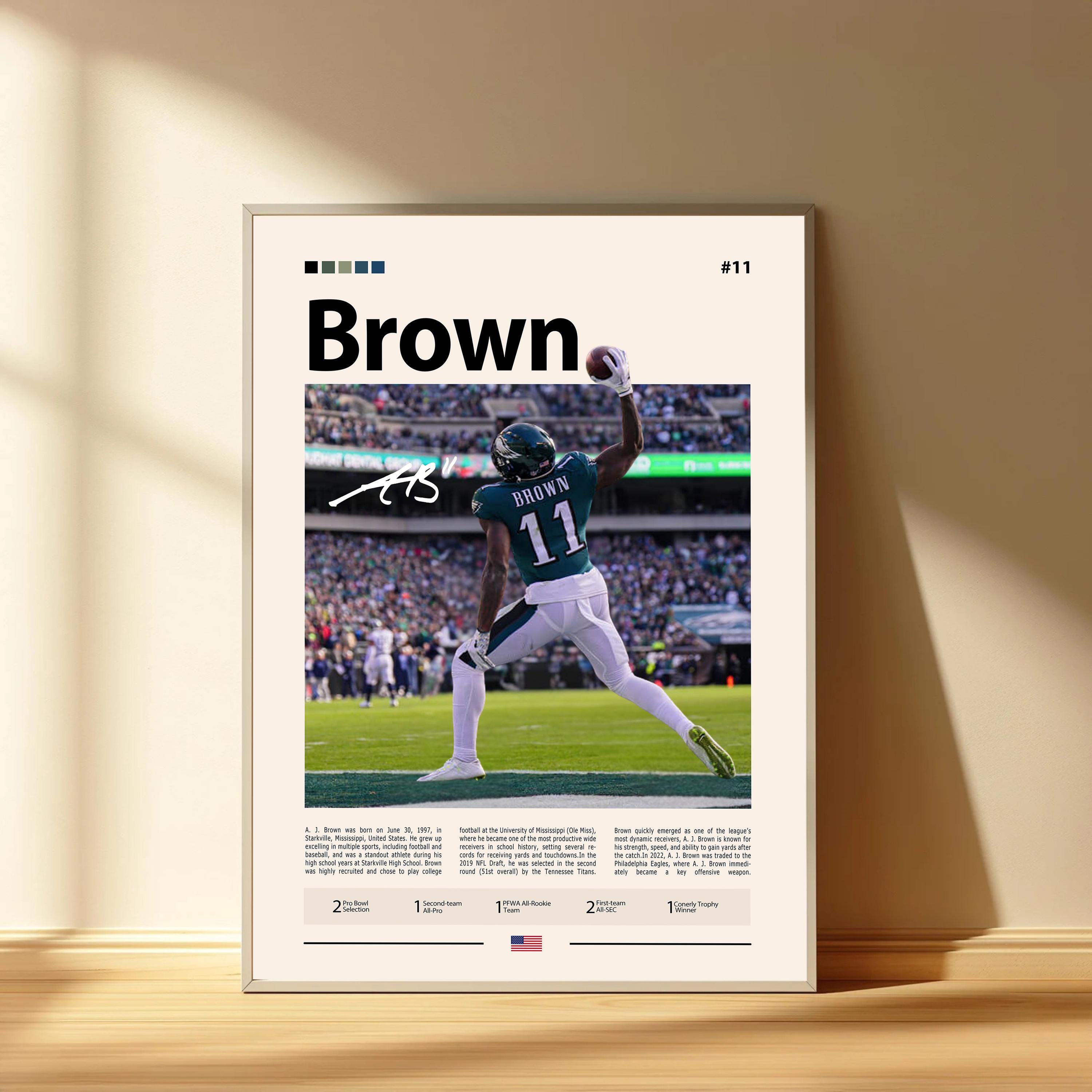 Discover A.J. Brown Poster, Philadelphia Eagles Football Poster, Sports Bedroom Posters