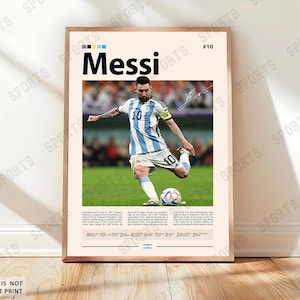 Lionel Messi poster, Argentinië voetbal print, voetbal cadeaus, sport poster, poster voetballer, voetbal kunst aan de muur, sport slaapkamer posters