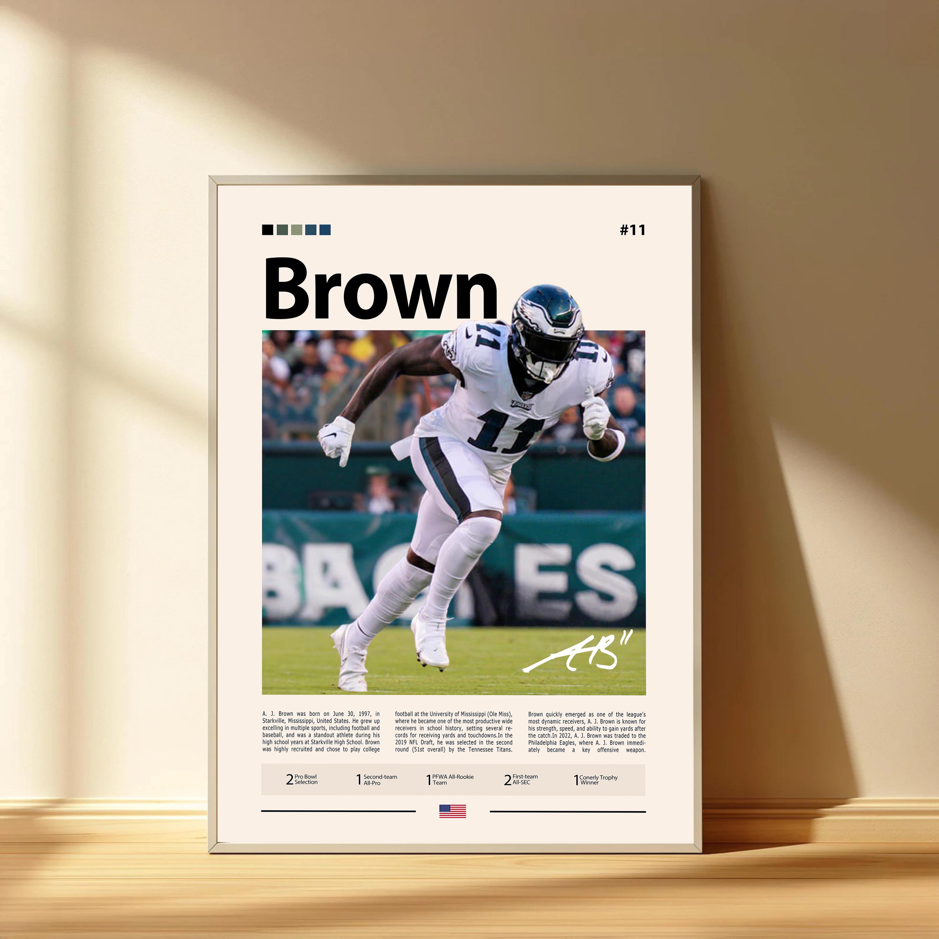 Discover A.J. Brown Poster, Philadelphia Eagles Football Poster, Sports Bedroom Posters