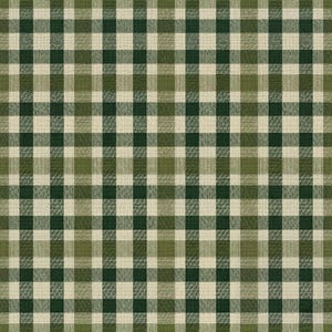 Puede incluir: Un tejido textil con un patrón de cuadros repetitivo compuesto por líneas horizontales y verticales que se cruzan en tonos verde bosque oscuro, verde oliva y blanco roto, creando una cuadrícula equilibrada de cuadrados en toda la superficie.