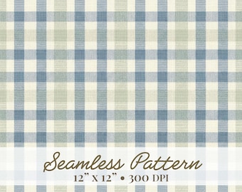Patrón sin costuras de cuadros azules y verdes PNG, papel digital Cottagecore Gingham, estampado de granja, cuadros rústicos