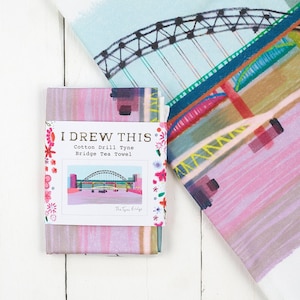 Tyne Bridge Cotton Tea Towel, Newcastle Gift, LMTTWL031