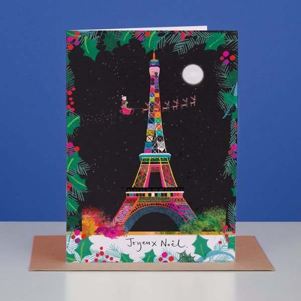 The Eiffel Tower Christmas Card, Paris Landmark, LM213