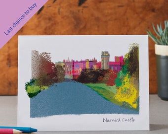 Warwick Castle Card, Medieval Architecture, Warwickshire Landmark, LM058