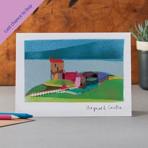 Carte du château d'Uquart, affiche d'Écosse, rivière Ness, LM088
