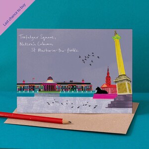 Tarjeta postal de Trafalgar Square London, Columna de Nelson, City Art, LM152