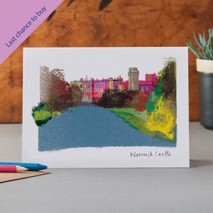 Warwick Castle Card, Medieval Architecture, Warwickshire Landmark, LM058